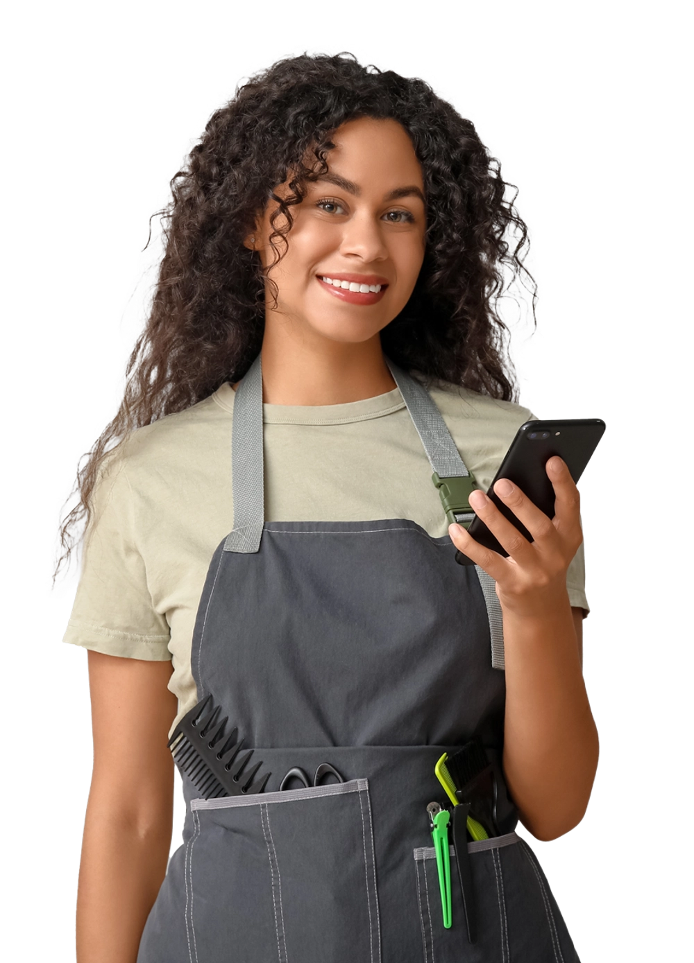 Peluquera usando CitaPro para gestionar sus citas