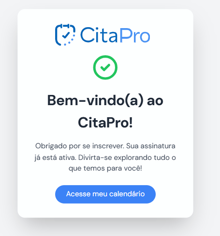 Confirmação de assinatura ativa no CitaPro
