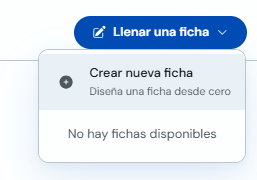 Menú Llenar una ficha con la opción Crear nueva ficha