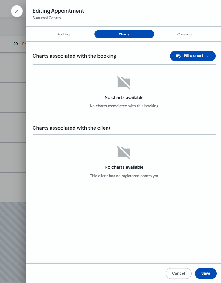 Booking Forms tab with the Fill out a form button