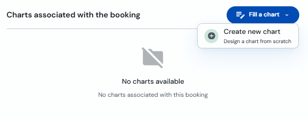 Fill out a form menu on the booking with Create new form option