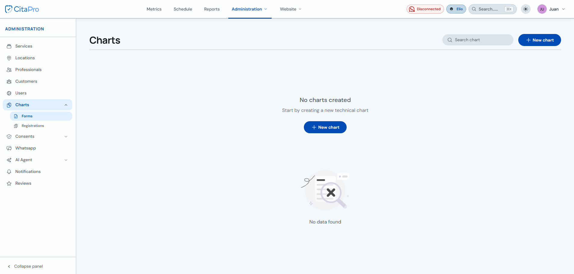 Forms list with the New form button