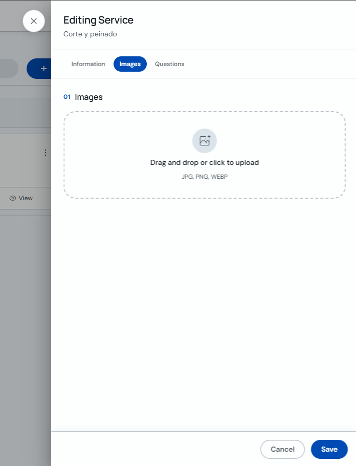 Uploading service images in CitaPro