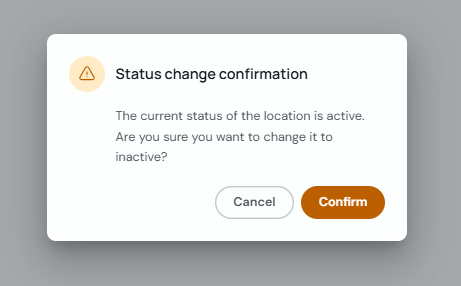 Confirmation modal to change a branch to inactive