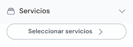 Filtro por servicios con botón Seleccionar servicios