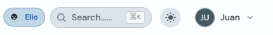 Global search field in the top bar