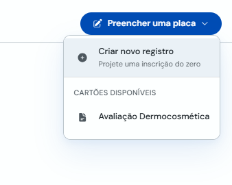 Menu Preencher uma ficha com fichas disponíveis