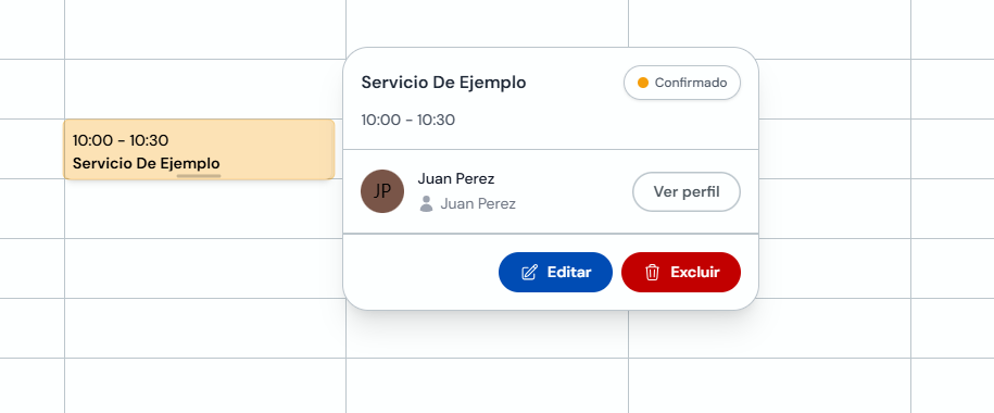 Detalhe de uma consulta na agenda com o botão Editar