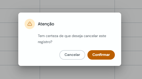 Modal de confirmação para excluir um bloqueio