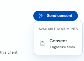 Send consent menu from the appointment