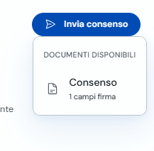 Menu Invia consenso dall'appuntamento