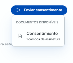 Menu Enviar consentimento pela consulta