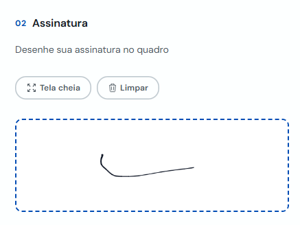 Quadro para desenhar a assinatura digital