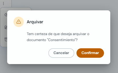 Modal de confirmação para arquivar um consentimento