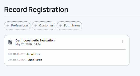 Form record card in the list