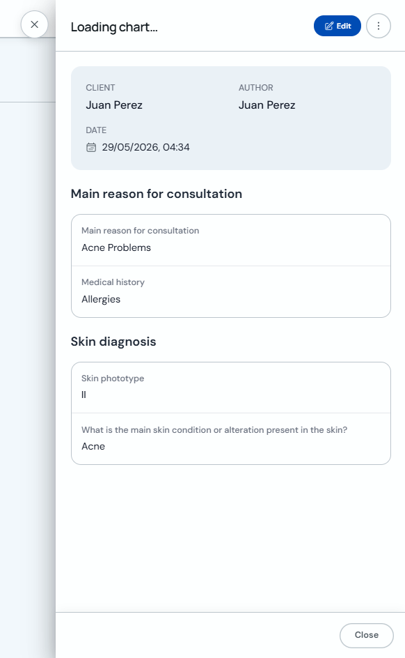 Detailed view of a form record