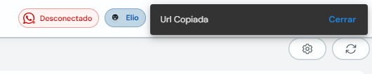 Notificación Url Copiada tras copiar el enlace