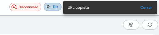 Notifica URL copiato dopo aver copiato il link